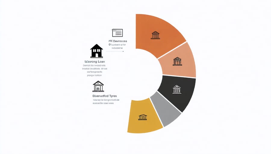 Portfolio diversification chart showing various P2P real estate investment allocations