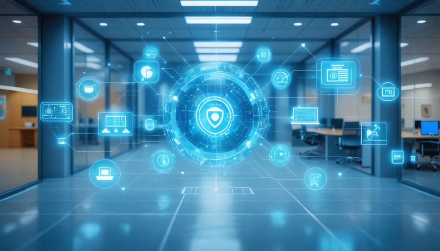 Interconnected IoT devices and sensors monitoring various building systems