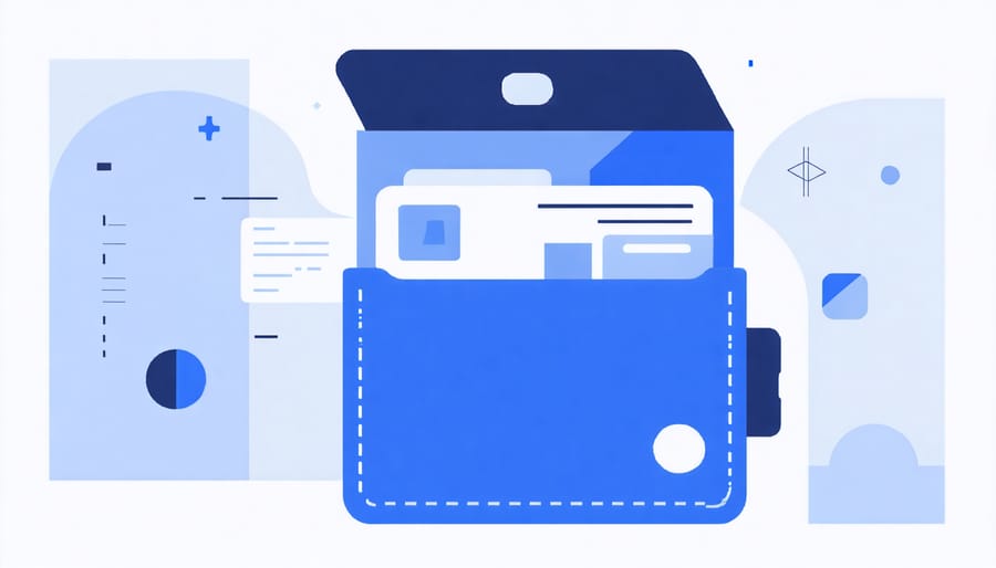 Hand holding smartphone displaying digital wallet interface with dramatic lighting