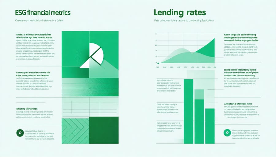 Visual comparison of lending rates and financial benefits for ESG-compliant vs non-compliant real estate projects