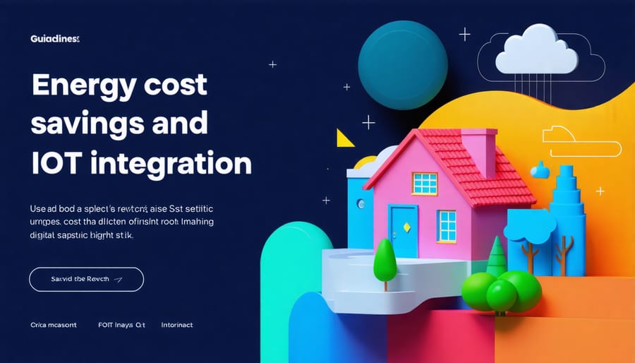 Visual representation of energy savings and financial benefits in smart buildings