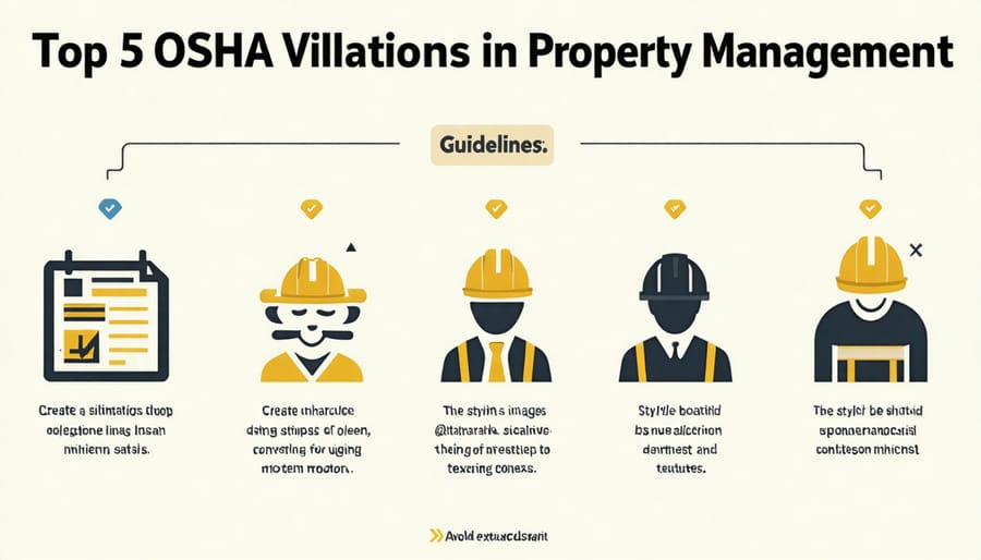 Visual representation of common OSHA violations in property management settings
