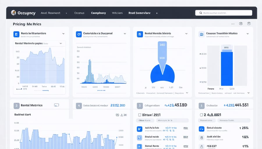 Interactive dashboard displaying short-term rental market analytics with graphs and charts