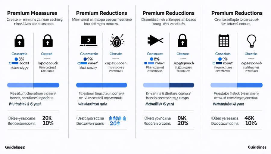 Visual comparison of cybersecurity measures and their impact on insurance premiums