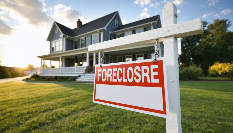 Person holding foreclosure notice document