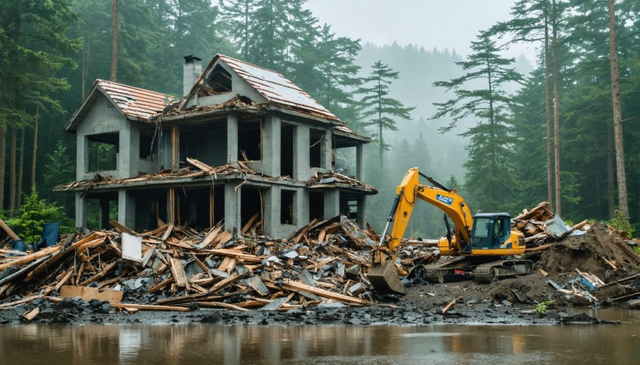 Modern sustainable home with solar panels and eco-friendly building materials