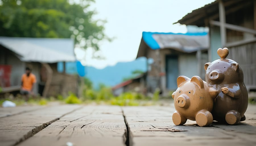 Person using smartphone for mobile payment with household bills on table