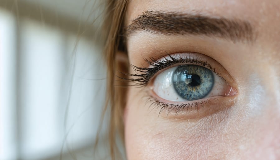 Senior property owner with glasses inspecting ceiling for maintenance issues