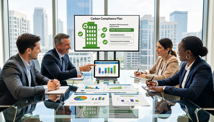 Business handshake between insurance professional and property owner in modern office setting