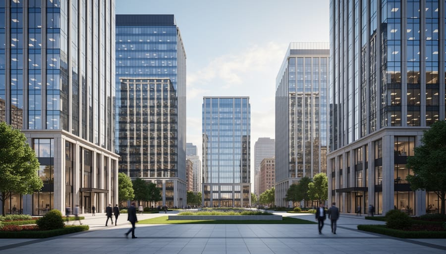 Modern commercial office building representing typical REIT property holdings