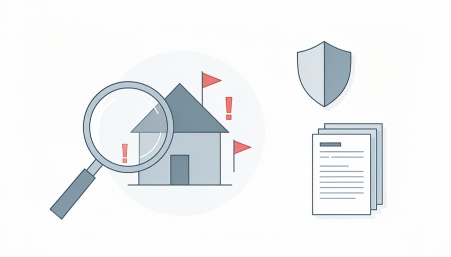 Red warning flags planted in ground symbolizing fraud alert signals