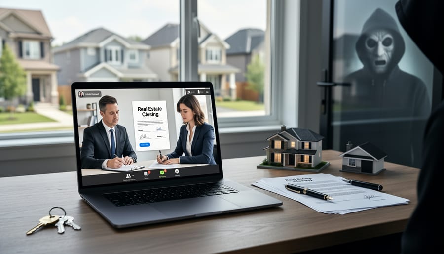 Residential home with sold sign representing real estate transaction completed through remote notarization