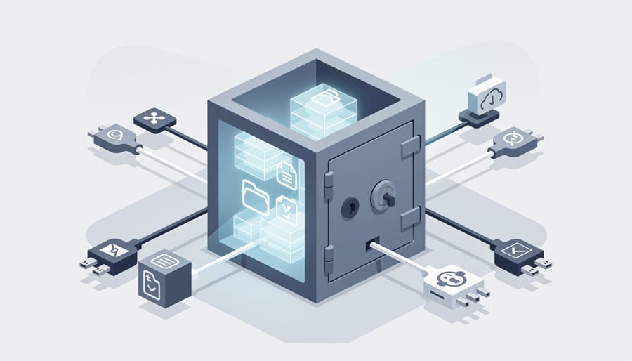 Padlock and keys symbolizing data being locked into proprietary technology systems