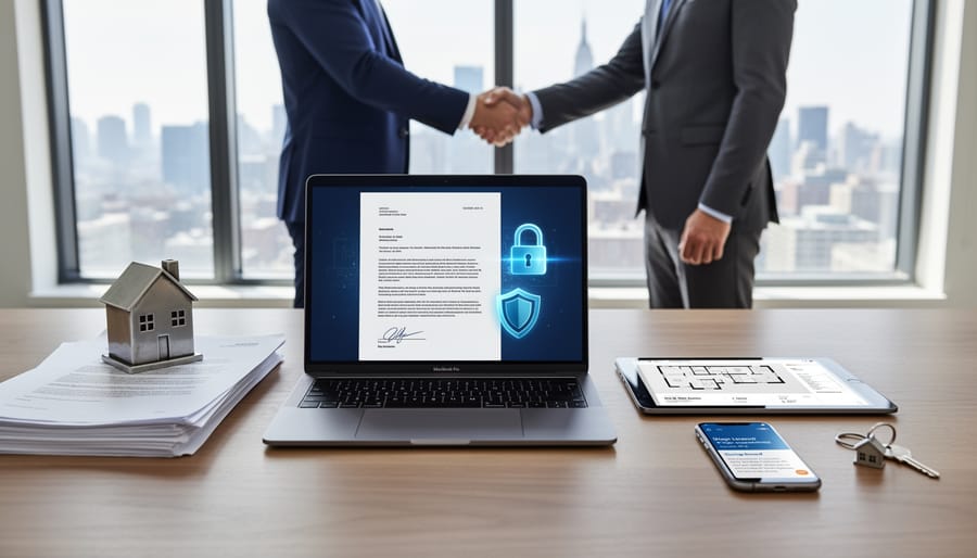 Tablet device with digital signature interface and stylus pen on office desk