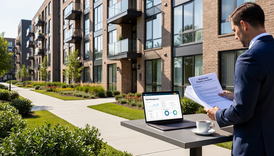 Modern multifamily apartment building exterior showing multiple residential units