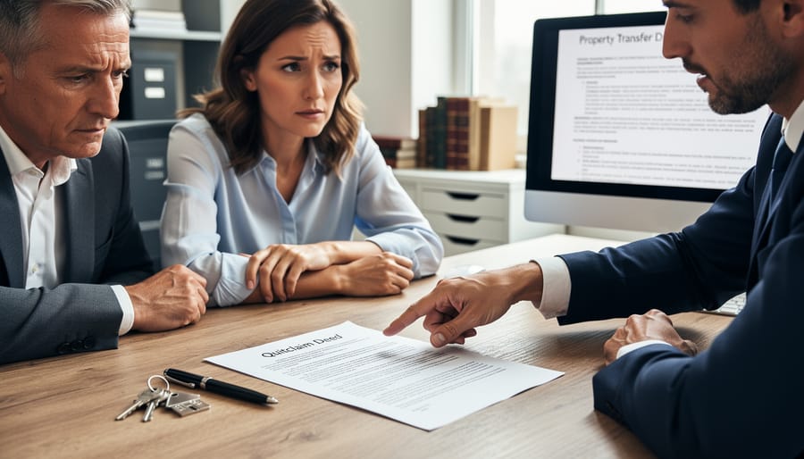 Hands exchanging house key and legal documents during property transfer