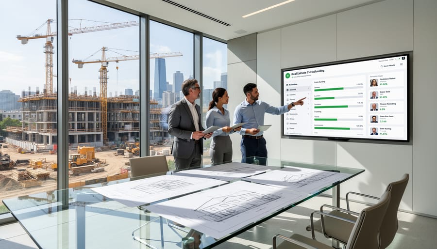 Modern commercial real estate development project showing contemporary architecture