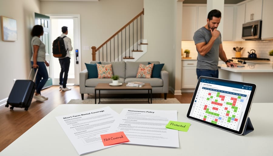 Guests arriving and settling into a short-term vacation rental property