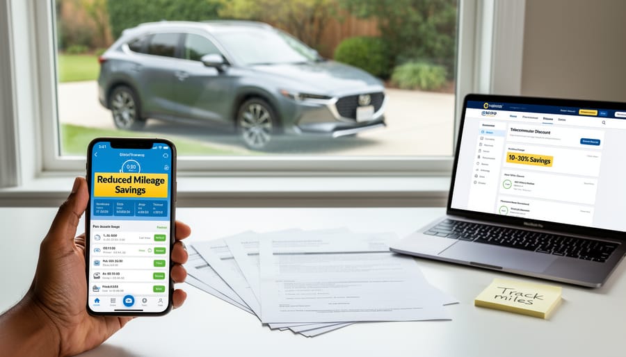Car dashboard showing low mileage odometer with tracking technology
