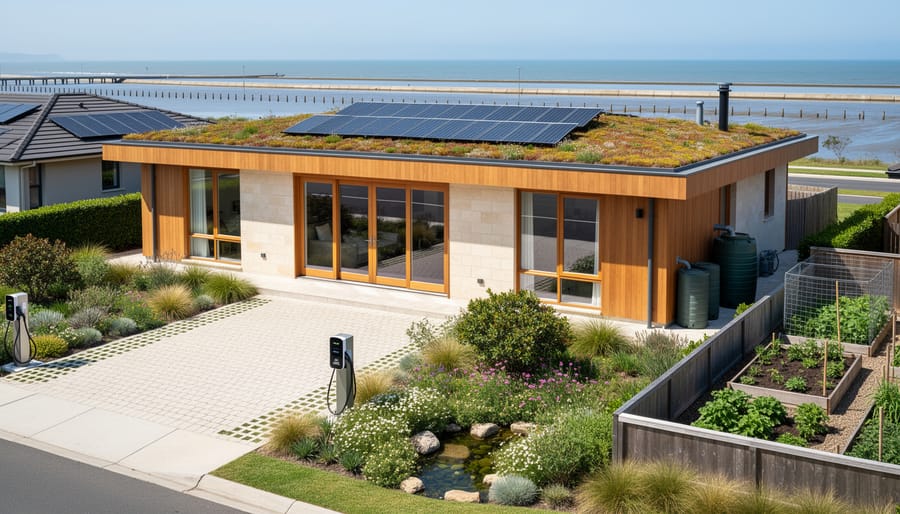 Modern climate-resilient residential development with green infrastructure and sustainable features
