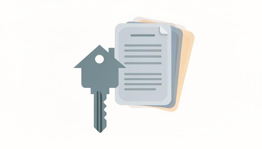 House key on a desk next to organized documents, symbolizing mortgage readiness