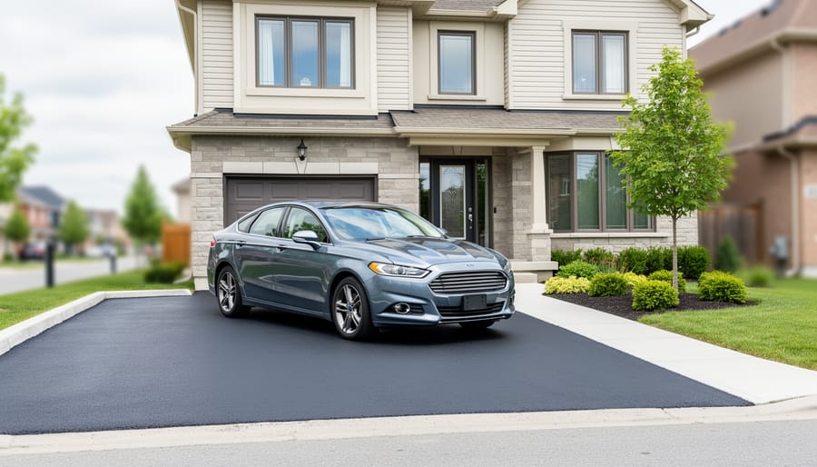 “Homeowner’s car parked in a suburban driveway in Ontario with the house entrance in the background, representing upcoming 2026 auto insurance changes.”