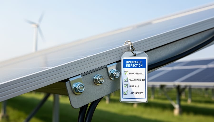 Close-up of solar panel mounting hardware and wiring connections